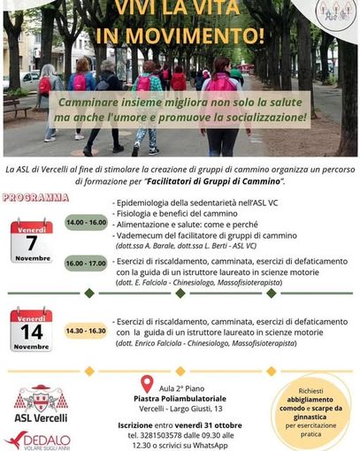 Romagnano Sesia, l’ASL di Vercelli cerca nuovi “Facilitatori di Gruppi di Cammino”