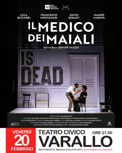 Varallo, al Teatro Civico arriva “Il medico dei maiali” con Luca Bizzarri e Francesco Montanari Varallo, al Teatro Civico arriva “Il medico dei maiali” con Luca Bizzarri e Francesco Montanari