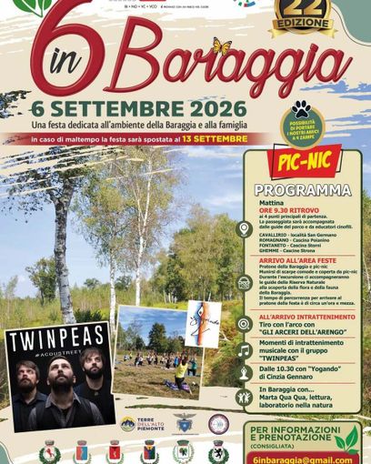 Romagnano Sesia, il 6 settembre torna “6 in Baraggia” con passeggiate, pic-nic e attività per famiglie