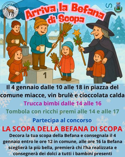 Arriva la Befana di Scopa: festa, dolci e tradizione in piazza Arriva la Befana di Scopa: festa, dolci e tradizione in piazza