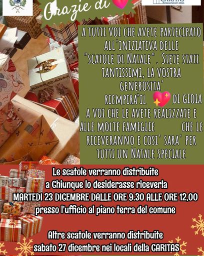 Romagnano Sesia, grande partecipazione all’iniziativa delle “Scatole di Natale”