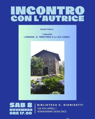 A Romagnano Sesia un incontro con l’autrice Federica Delcaldo per riscoprire la storia dei Balchi