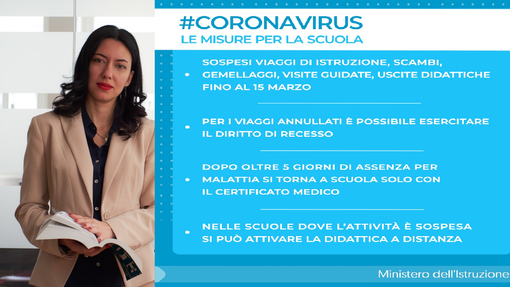 Coronavirus, dai viaggi d’istruzione alla didattica a distanza: ecco le misure per la scuola Coronavirus, dai viaggi d’istruzione alla didattica a distanza: ecco le misure per la scuola