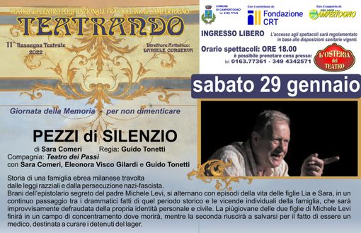 Campertogno, la Giornata della Memoria al teatro del centro polifunzionale Fra’ Dolcino