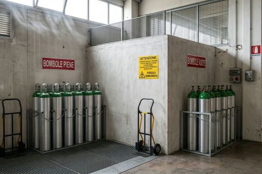 Stoccaggio delle bombole di ossigeno: regole essenziali per operare in sicurezza Stoccaggio delle bombole di ossigeno: regole essenziali per operare in sicurezza
