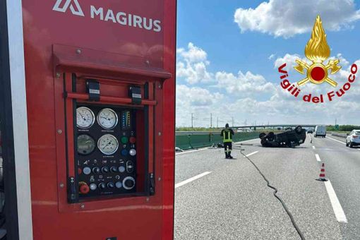 Incidente stradale sulla A4, intervengono i Vigili del fuoco.