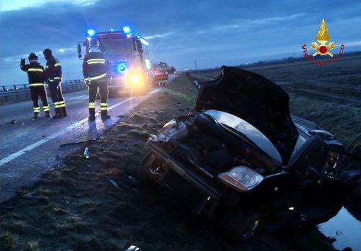 Incidente sulla SP 11. Vigili del Fuoco al lavoro