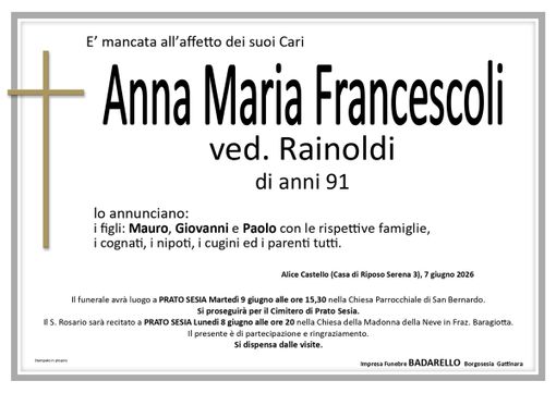 Anna Maria Francescoli Anna Maria Francescoli