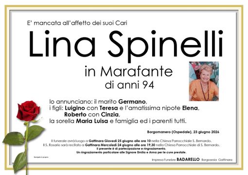 Lina Spinelli in Marafante Lina Spinelli in Marafante