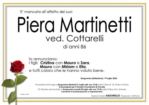 Piera Martinetti, ved. Cottarelli Piera Martinetti, ved. Cottarelli