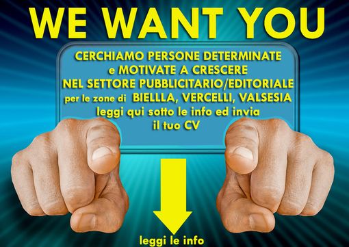 Si ricercano persone motivate a crescere nel mondo della pubblicità Si ricercano persone motivate a crescere nel mondo della pubblicità