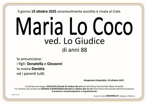 Maria Lo Coco, ved. Lo Giudice