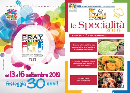 30 anni di Pray in Vetrina: il menù speciale di sabato 14 settembre 30 anni di Pray in Vetrina: il menù speciale di sabato 14 settembre