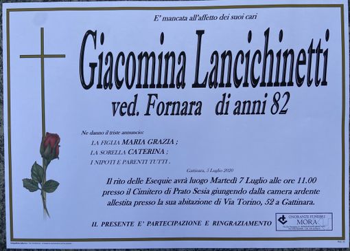 Giacomina Lancichinetti, ved. Fornara