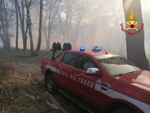 Ancora fuoco nei boschi nella Baraggia di Romagnano