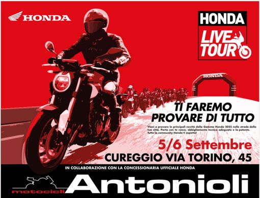 Honda Live Tour da Antonioli Motocicli: il 5 e 6 settembre si provano i modelli Honda