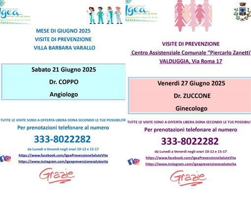 Prevenzione gratuita con l’associazione Igea: visite mediche a Valduggia e Varallo
