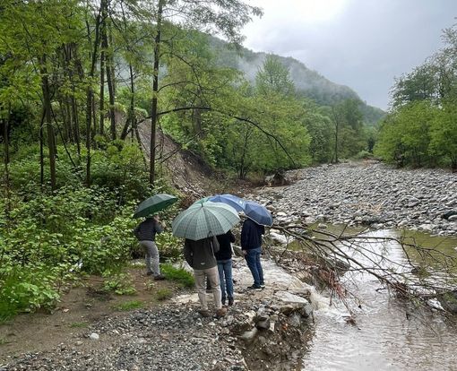 Doccio: sopralluogo sul fiume Sesia per valutare i danni dell'alluvione