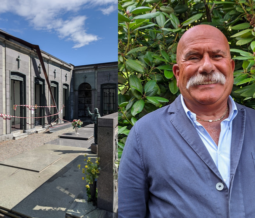 Maltempo a Crevacuore, grondaia del cimitero piegata dal vento. Sindaco: “Pochi danni, siamo stati graziati”