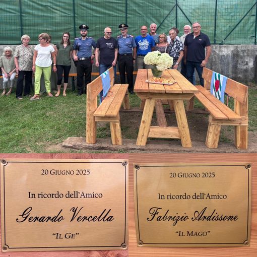 Crevacuore non dimentica Gerardo Vercella e Fabrizio Ardissone, ecco due targhe in loro ricordo (foto dalla pagina Facebook del  comune di Crevacuore)