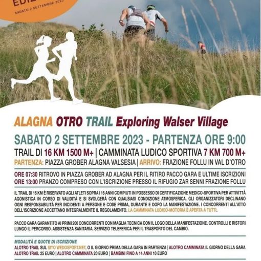 Conto alla rovescia per la &quot;Alagna Otro Trail Exploring Walser Village&quot;
