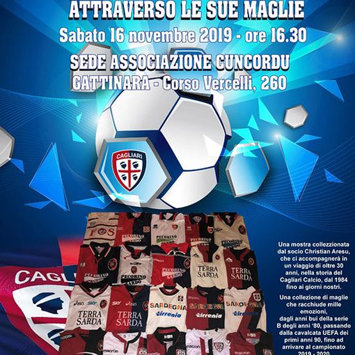 Gattinara: mostra &quot;35 anni di storia del Cagliari Calcio attraverso le sue maglie&quot;