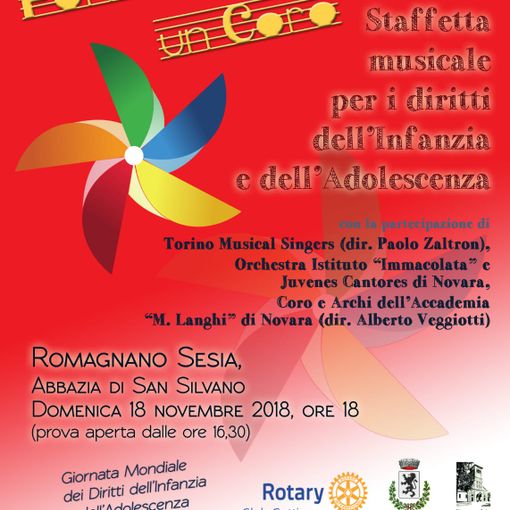 Romagnano Sesia: Staffetta musicale per i diritti dell'infanzia e dell'adolescenza