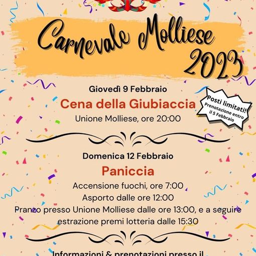 Mollia: Mancano pochi giorni al Carnevale
