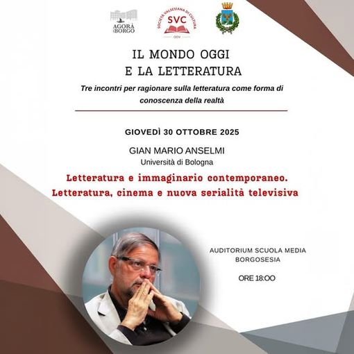 Borgosesia, la letteratura incontra il presente: Gian Mario Anselmi all’Auditorium per “Il mondo oggi e la letteratura”