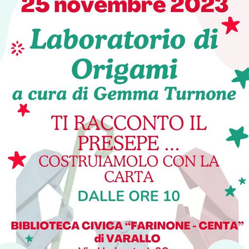 Varallo, gli origami del presepe: il laboratorio in Biblioteca.