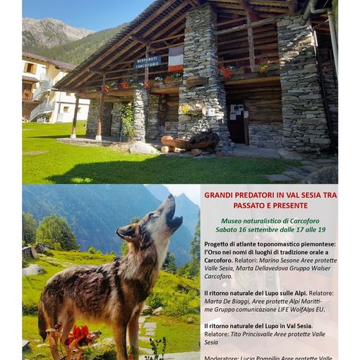 Un weekend di scoperte: “Grandi Predatori nella Valle Sesia, tra passato e presente”