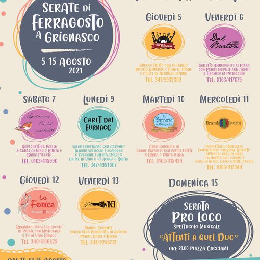 Presentazione “Serate di Ferragosto a Grignasco”