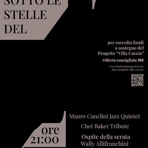 Romagnano: Jazz a sostegno del Progetto “Villa Caccia”