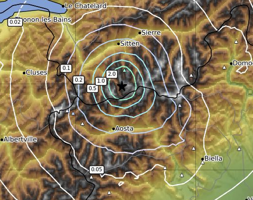 Sisma di magnitudo 3.4 nel Canton Vallese, avvertito anche in Valsesia