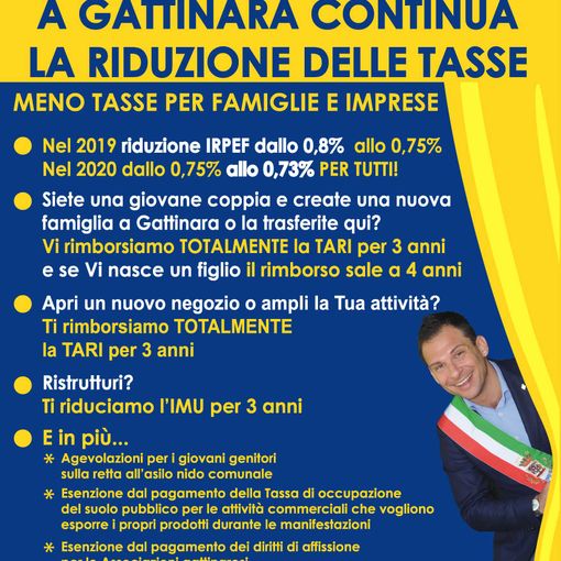 A Gattinara continua la riduzione delle tasse