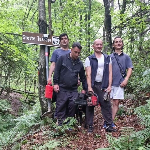 Caprile: il sentiero che porta alle “Grotte Tassere” nuovamente agibile grazie ai ragazzi delle comunità di Aise, FOTO