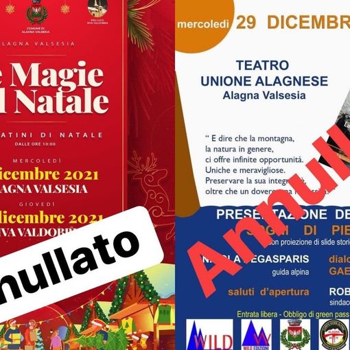 Alagna, annullato il mercatino di Riva Valdobbia e la presentazione del libro “Sogni di pietra”