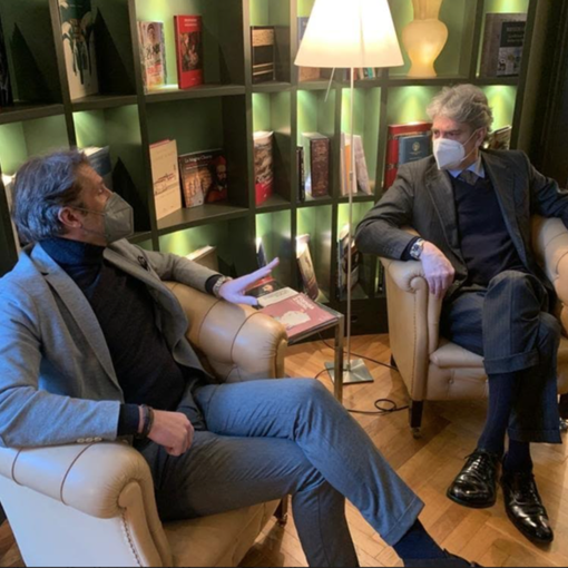 Lo psicologo Zizzadoro e il presidente della Fondazione Crv Aldo Casalini