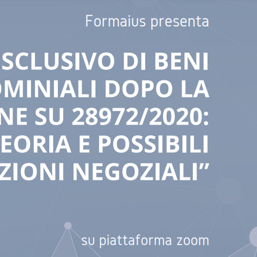Convegno sull'uso esclusivo di beni condominiali dopo la Cassazione SU 28972/2020