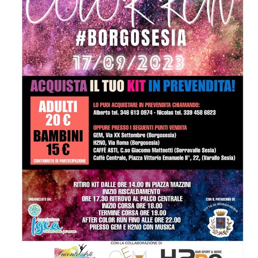 Color Run a Borgosesia, il ricavato per aiuti alla popolazione