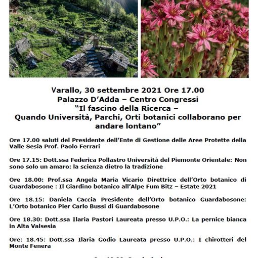 Quando Università, Parchi, Orti botanici collaborano per andare lontano