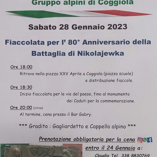 Coggiola, le strade si illuminano per la fiaccolata in memoria dei caduti di Nikolajewka