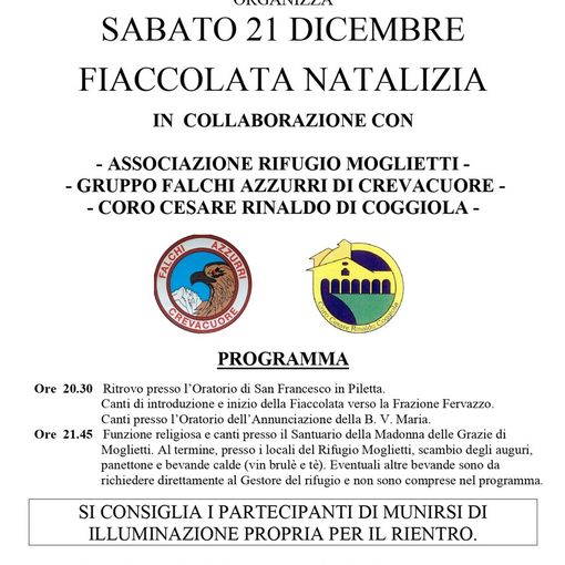 La fiaccolata natalizia a Coggiola
