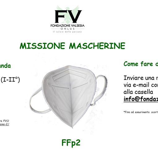 Fornitura gratuita di mascherine FFP2 per l’istituto Lancia di Borgosesia