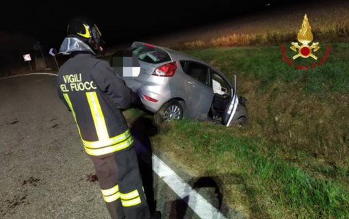 Vigili del Fuoco intervengono su incidente stradale a Buronzo