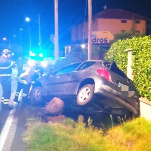 Urta il guard rail e finisce fuori strada. Soccorsa dai Vigili del Fuoco