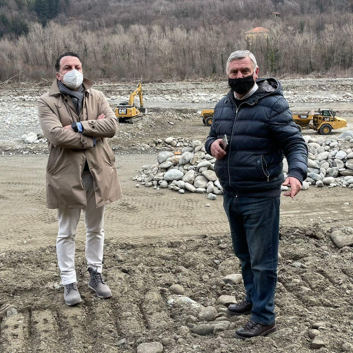 Il sopralluogo effettuato dal presidente della Provincia di Vercelli Eraldo Botta e dal vicesindaco di Varallo Pietro Bondetti