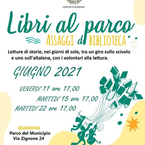 Quarona: Letture al parco Fenoglietti del Municipio