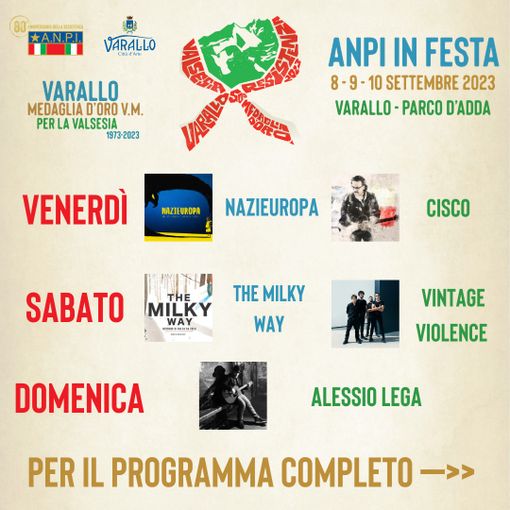 -9-10 settembre a Varallo, al Parco d’Adda, una grande festa di piazza