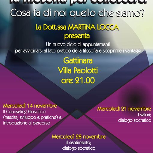 Ciclo di incontri Filosofare: La filosofia per conoscerci e attivazione di uno sportello di counseling filosofico